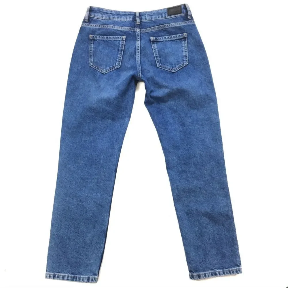 ZARA Basic Z1975 Cigarette Boyfriend Fit Sequin Ankle/Crop Jeans